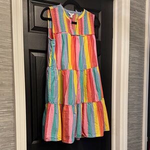 crown & ivy Colorful Striped Sleeveless Dress